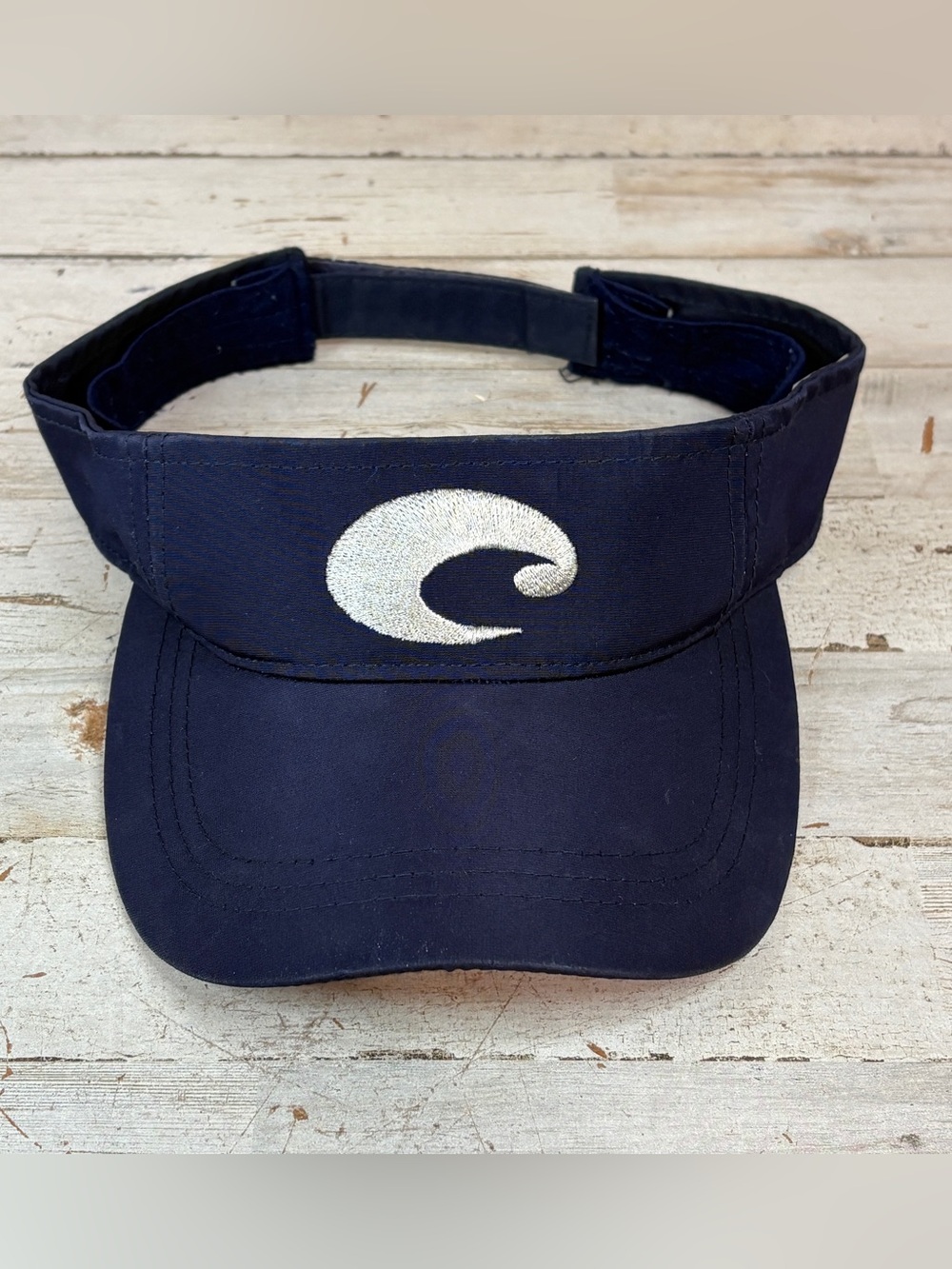 Costa Del Mar Visor Dark Blue Embroidered Logo Strapback Hat